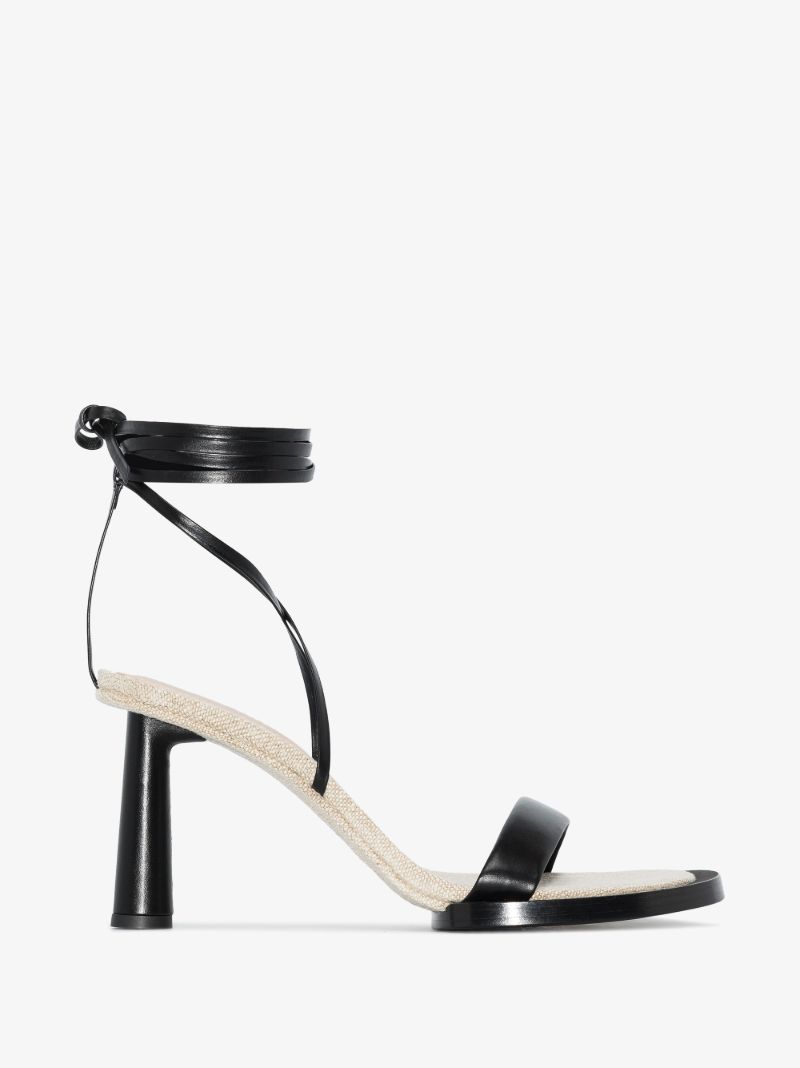 Black Les CarrÃ_x0083_Â©s Ronds 75 Leather Sandals