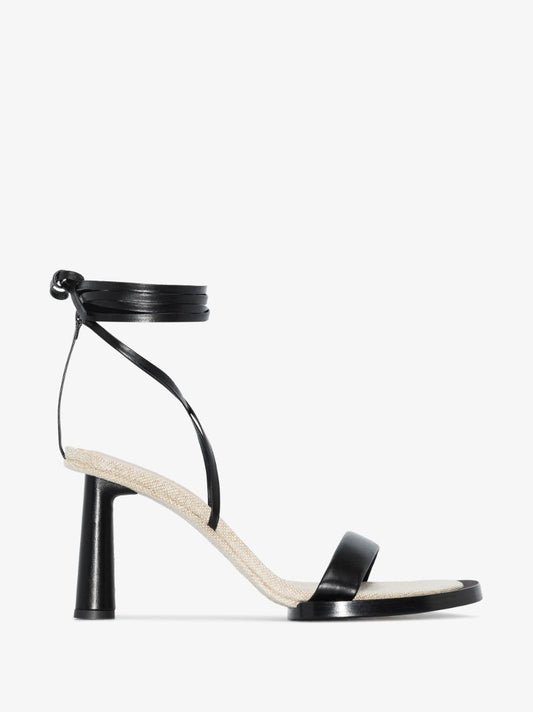 Black Les CarrÃ_x0083_Â©s Ronds 75 Leather Sandals