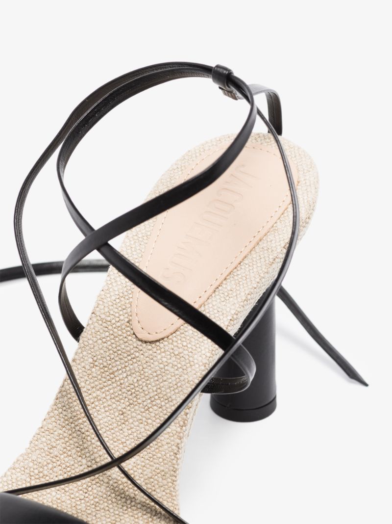Black Les CarrÃ_x0083_Â©s Ronds 75 Leather Sandals