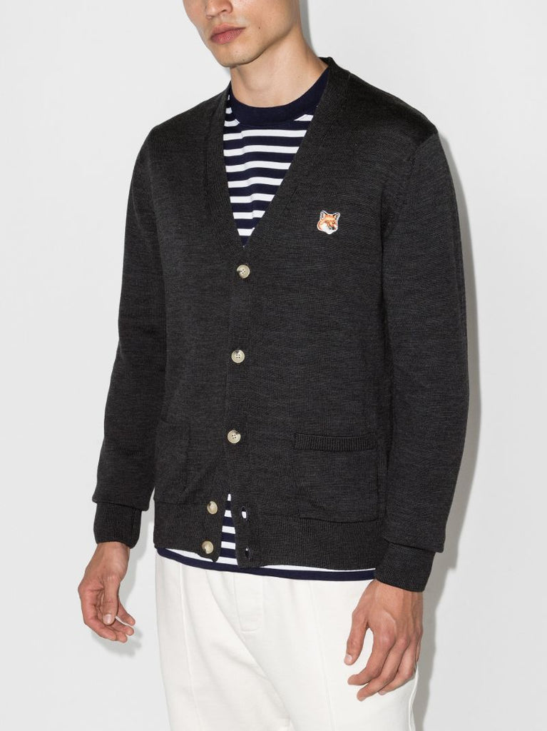 Fox Patch Wool Cardigan