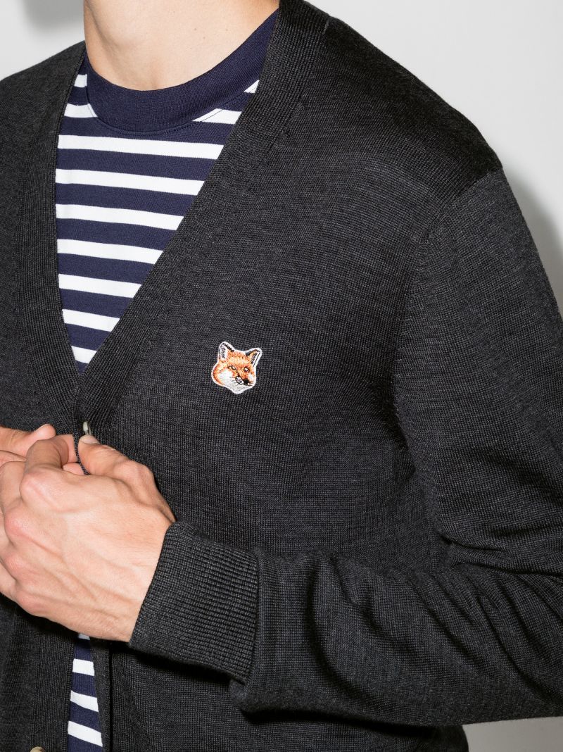 Fox Patch Wool Cardigan