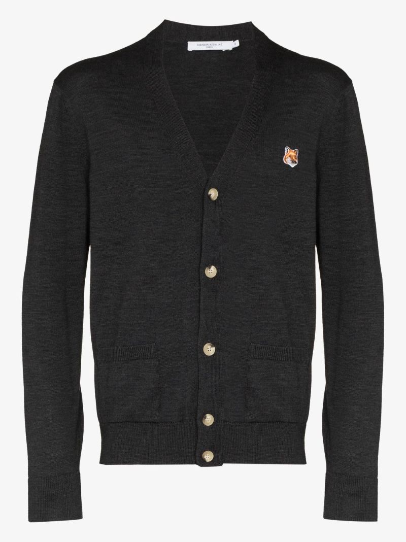 Fox Patch Wool Cardigan