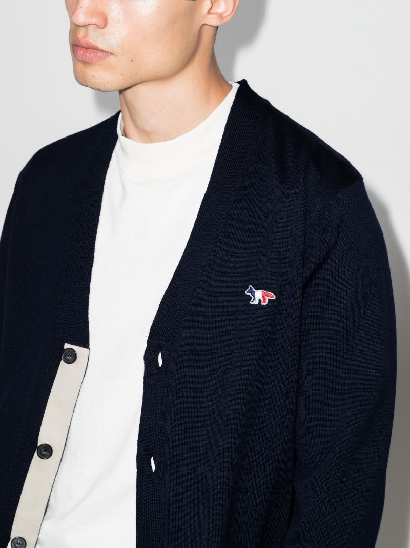 Tricolour Fox Patch Cardigan