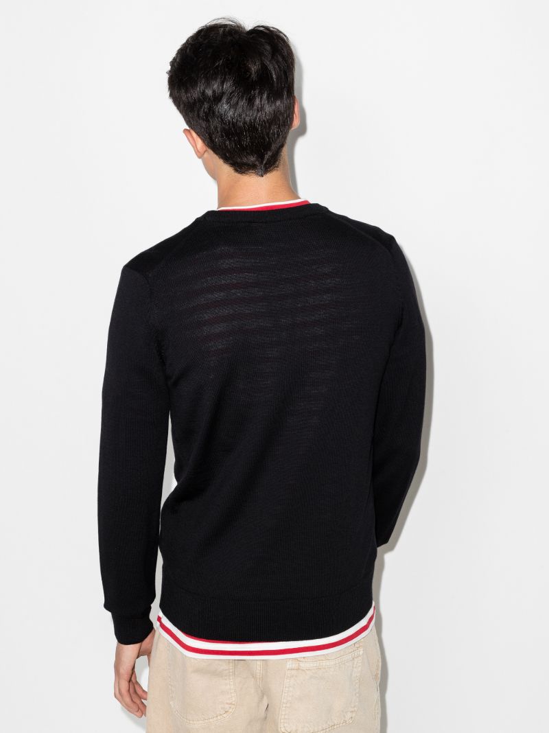 Tricolour Fox Patch Wool Sweater