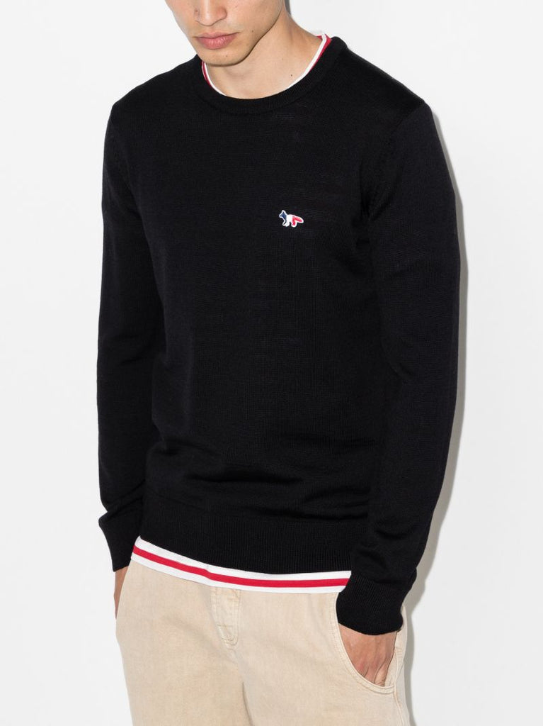Tricolour Fox Patch Wool Sweater
