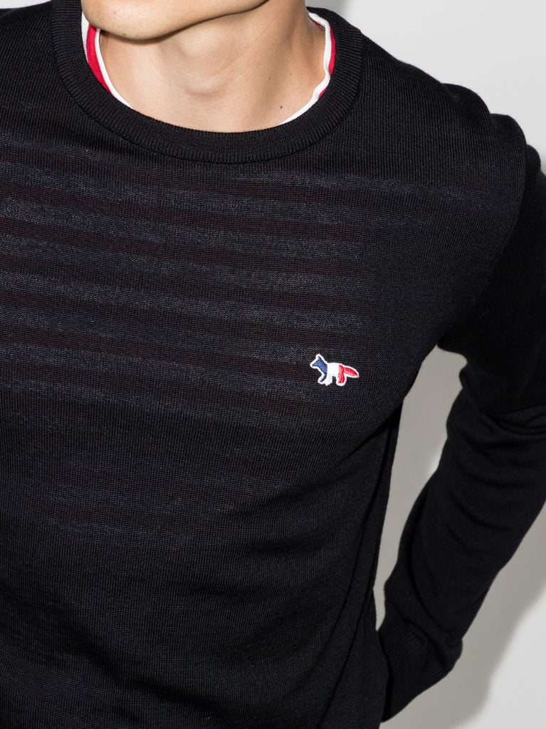 Tricolour Fox Patch Wool Sweater