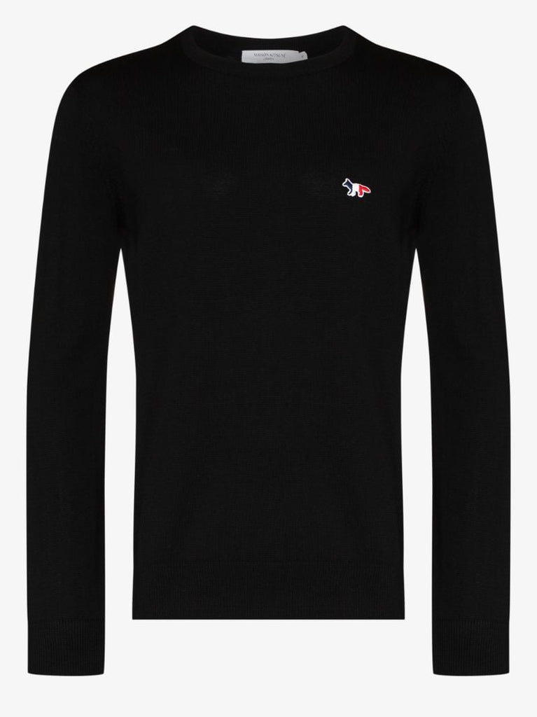 Tricolour Fox Patch Wool Sweater