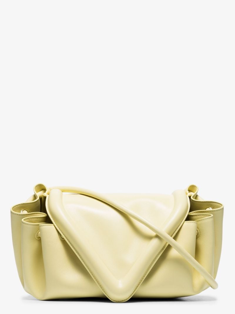 Cream Beak Medium Leather Cross Body Bag