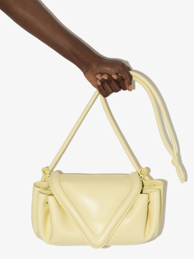 Cream Beak Medium Leather Cross Body Bag