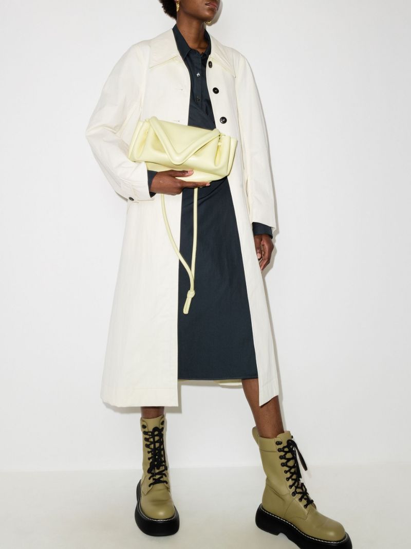 Cream Beak Medium Leather Cross Body Bag