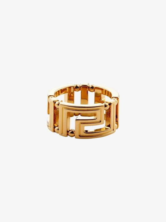 Gold Tone Greca Ring