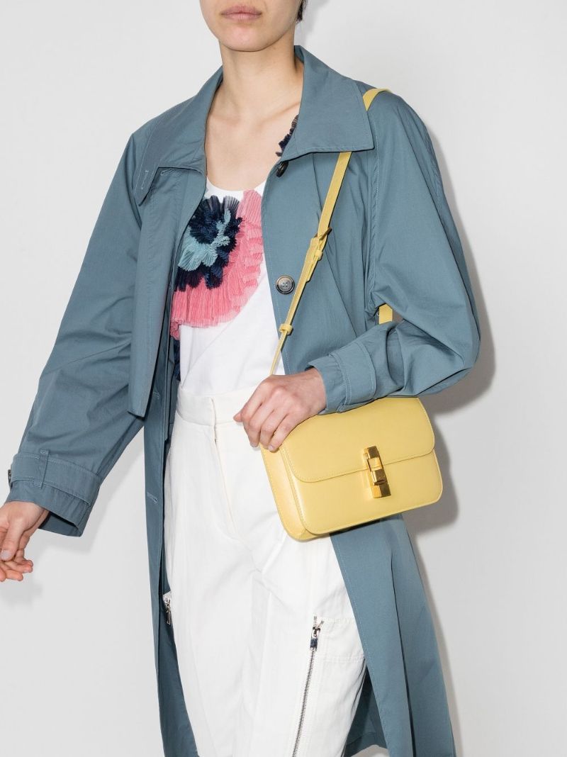 Yellow CarrÃ_x0083_Â© Leather Cross Body Bag