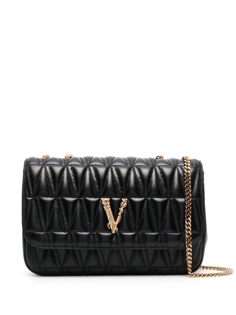 Black Virtus Quilted Shoulder Bag