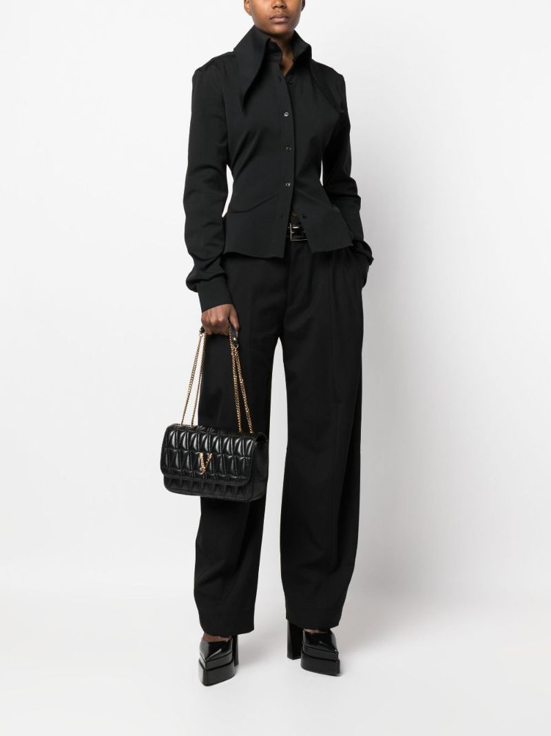Black Virtus Quilted Shoulder Bag
