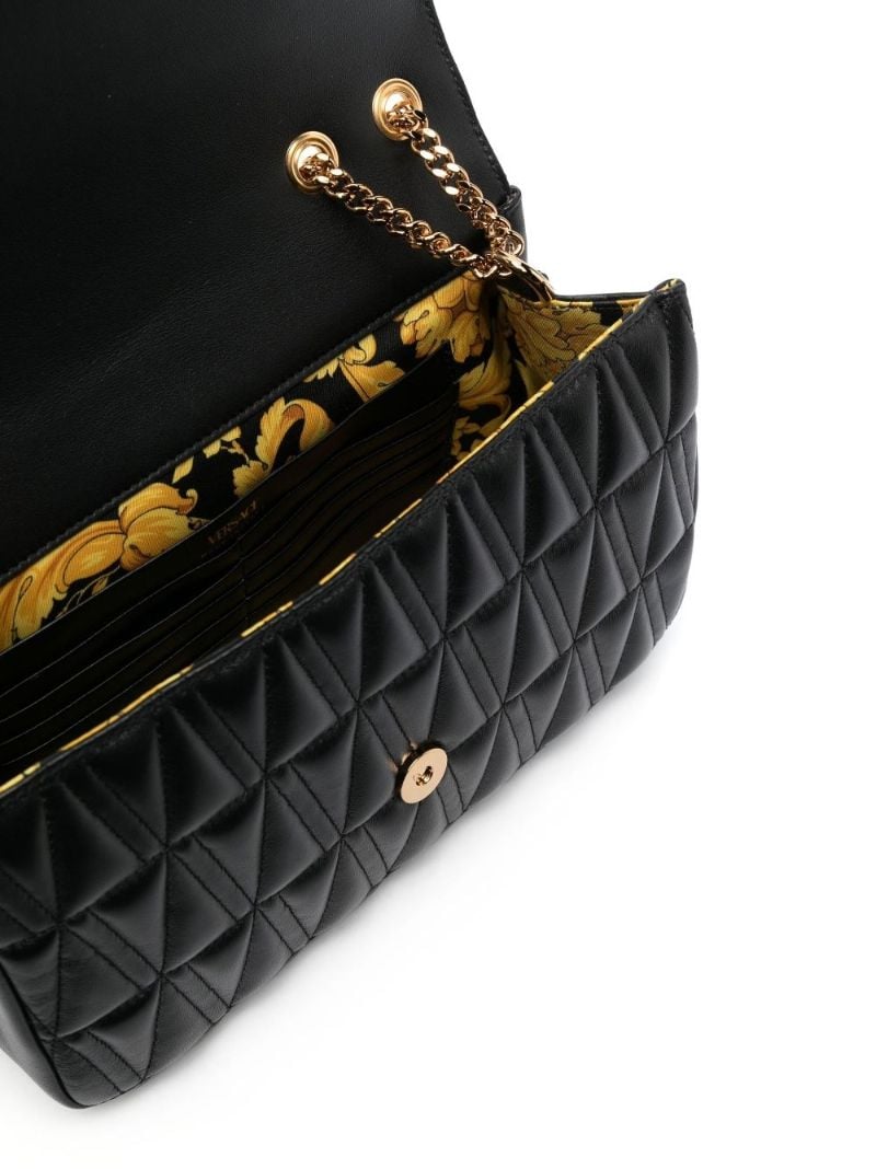 Black Virtus Quilted Shoulder Bag