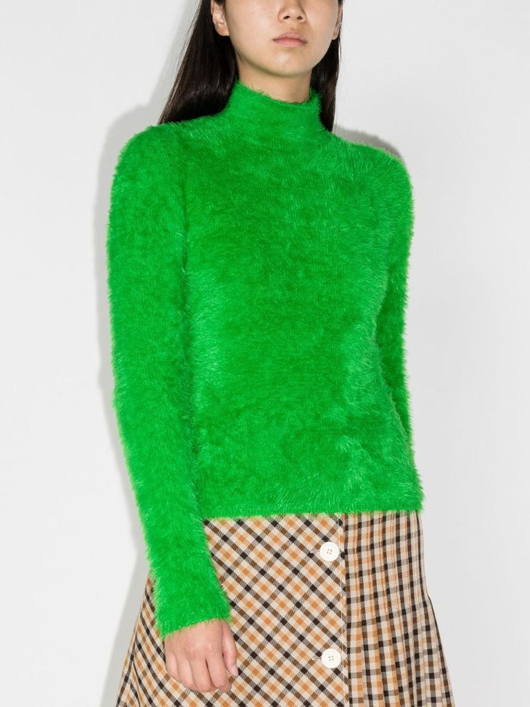 Compact Knit Fluffy Turtleneck Sweater