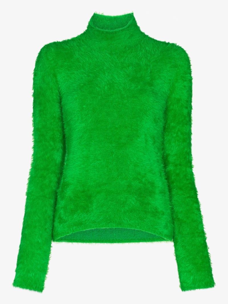 Compact Knit Fluffy Turtleneck Sweater