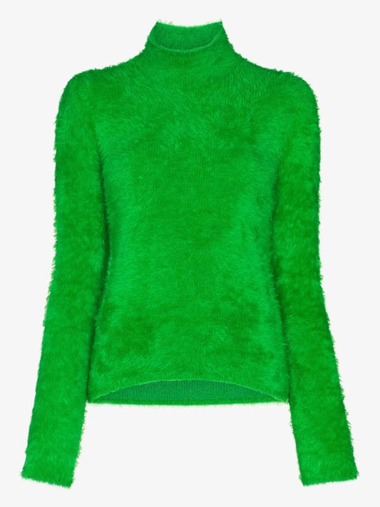 Compact Knit Fluffy Turtleneck Sweater