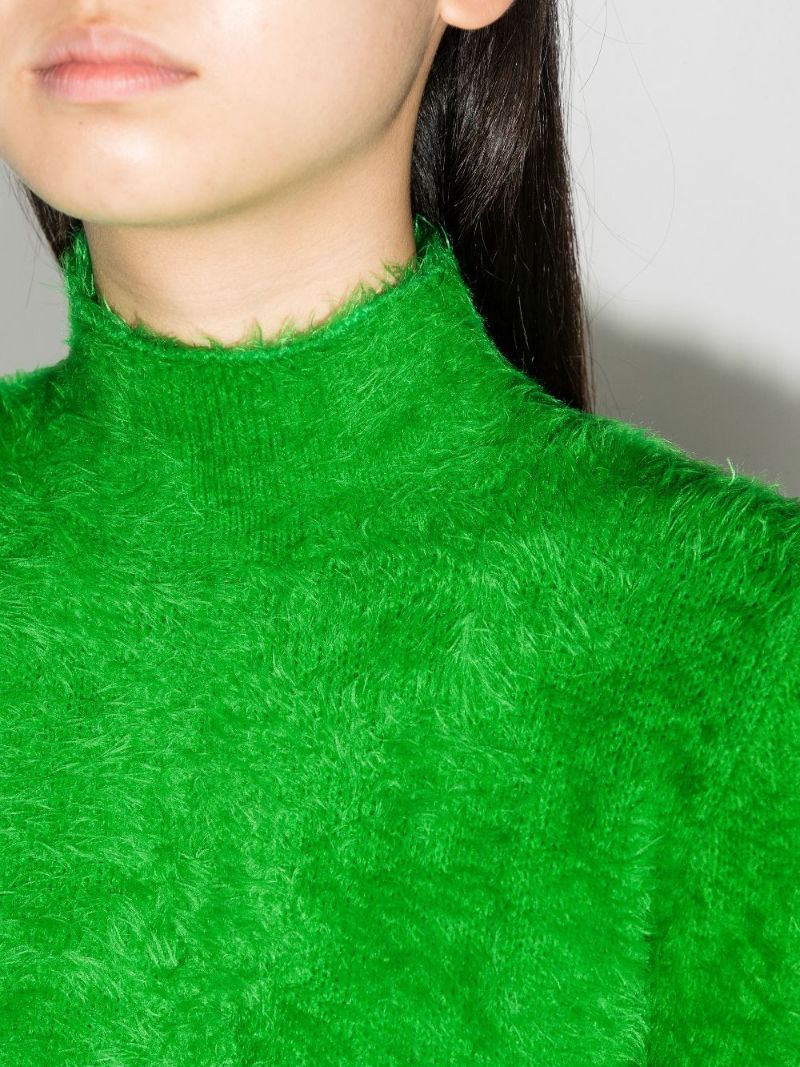 Compact Knit Fluffy Turtleneck Sweater