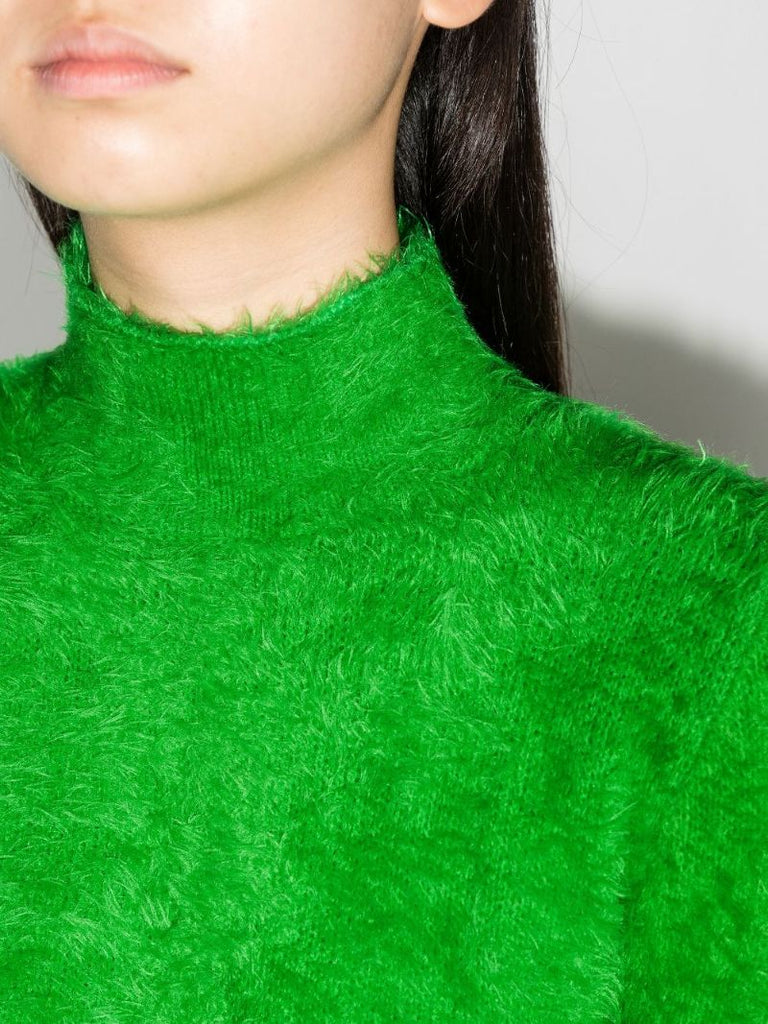 Compact Knit Fluffy Turtleneck Sweater