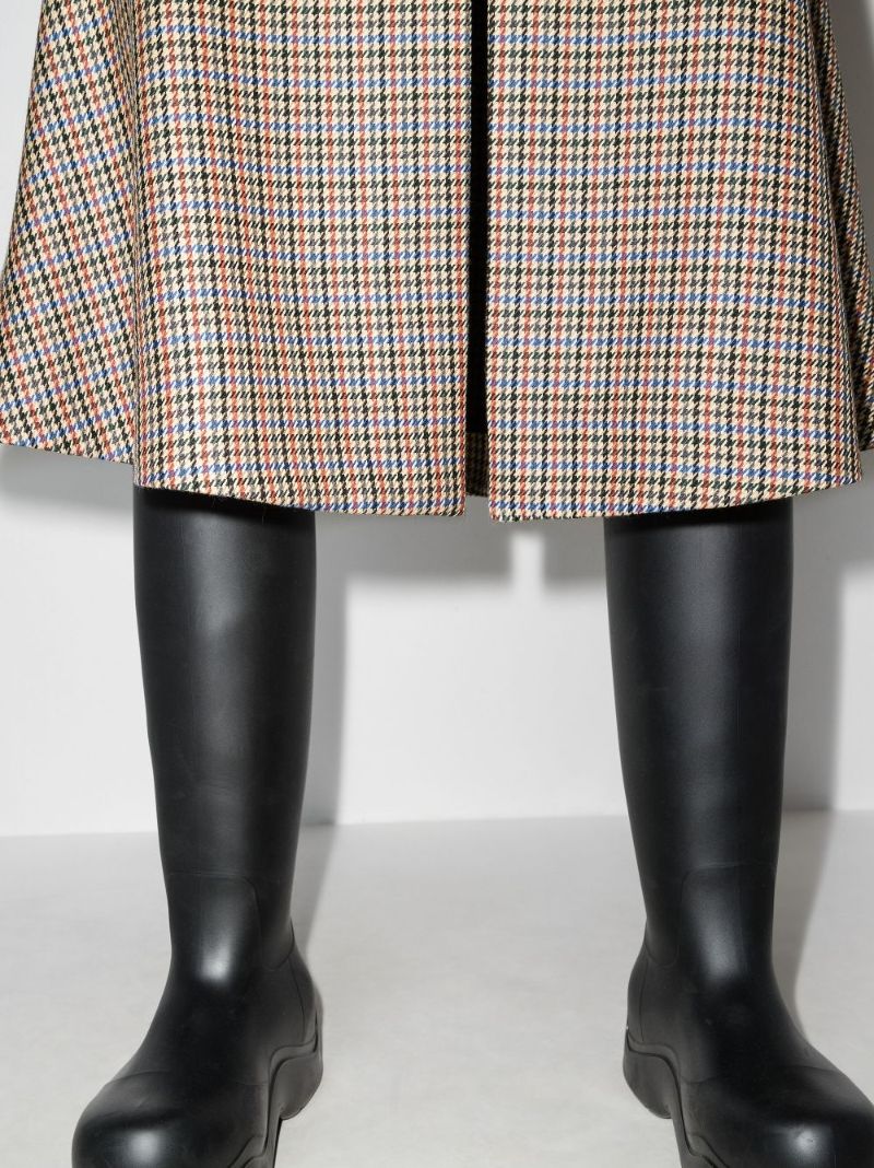 Naomi Houndstooth Wool Midi Skirt