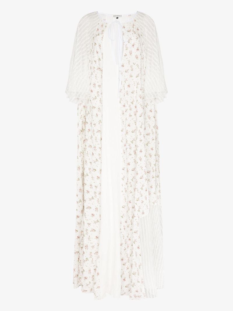Striped Lace Floral Maxi Dress