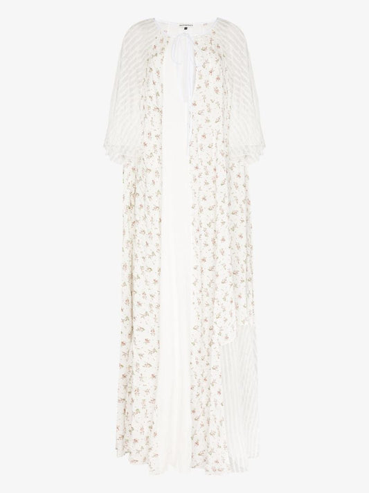 Striped Lace Floral Maxi Dress