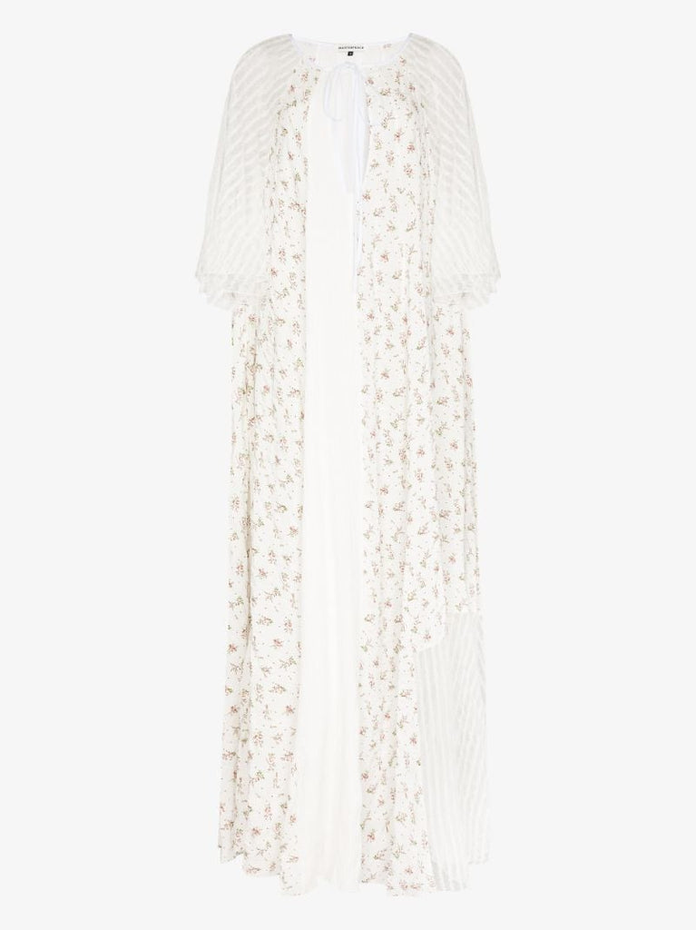 Striped Lace Floral Maxi Dress