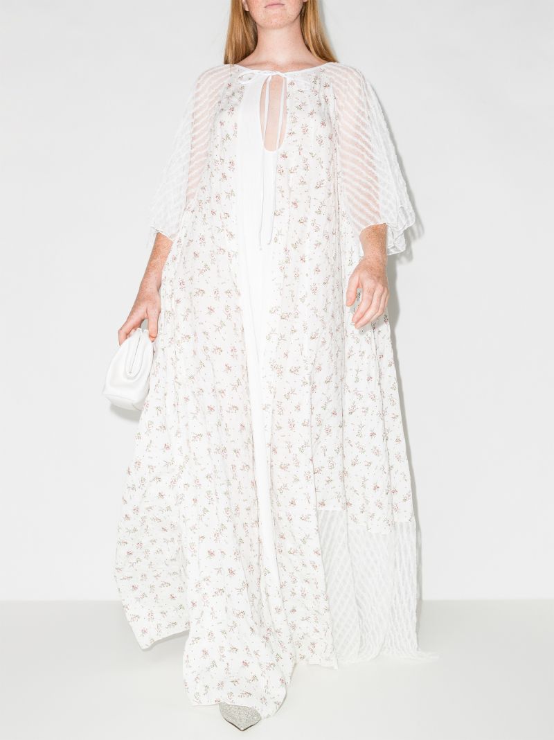 Striped Lace Floral Maxi Dress