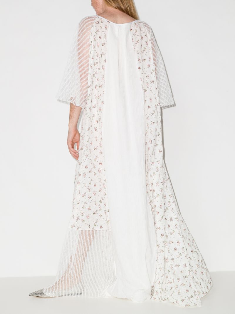 Striped Lace Floral Maxi Dress