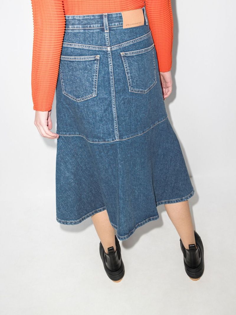A-line Denim Midi Skirt