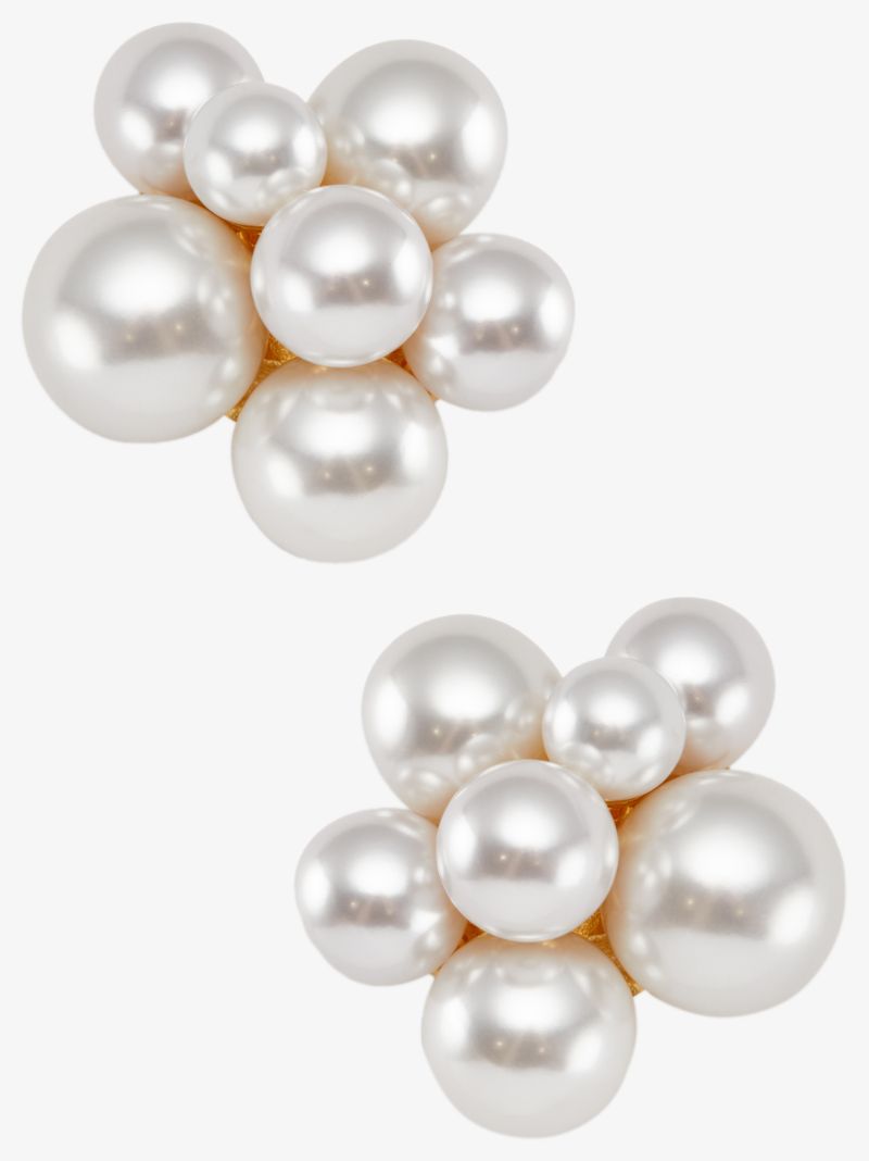 Gold-plated Pearl Cluster Earrings