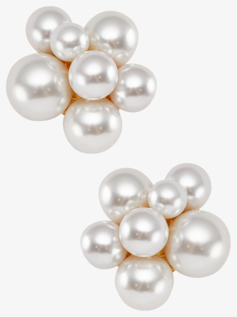 Gold-plated Pearl Cluster Earrings