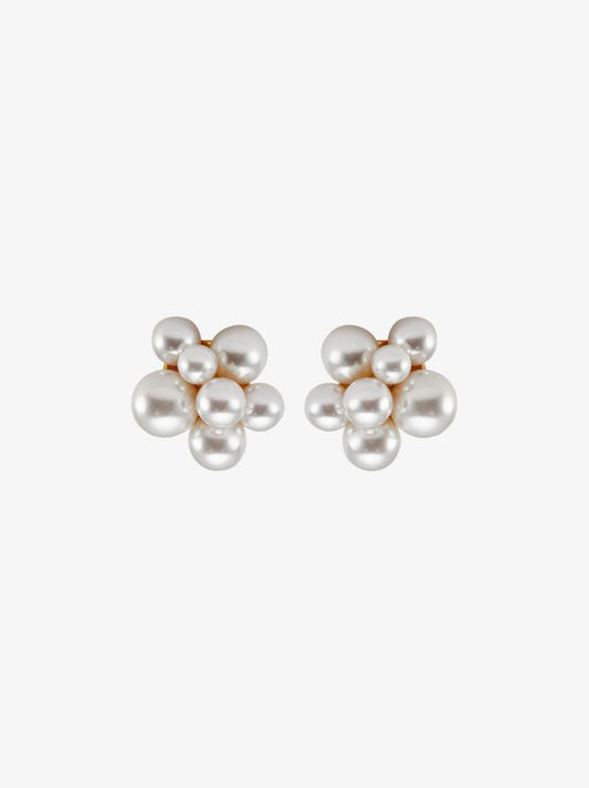 Gold-plated Pearl Cluster Earrings