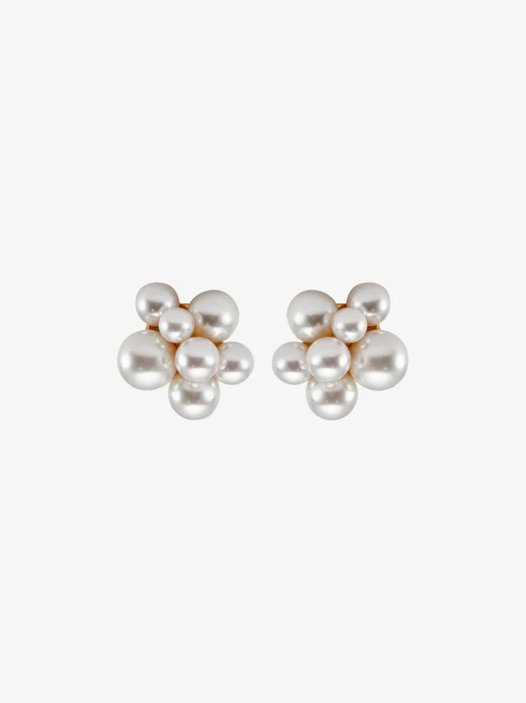 Gold-plated Pearl Cluster Earrings