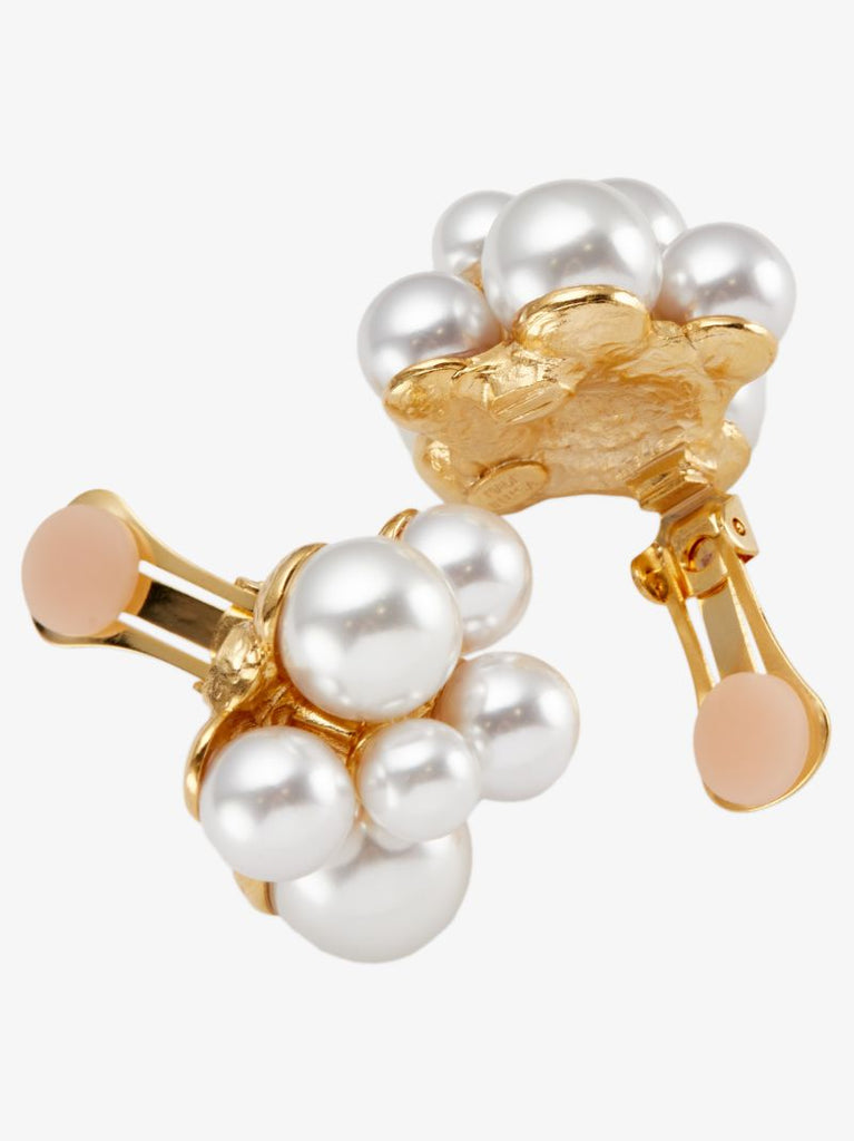 Gold-plated Pearl Cluster Earrings