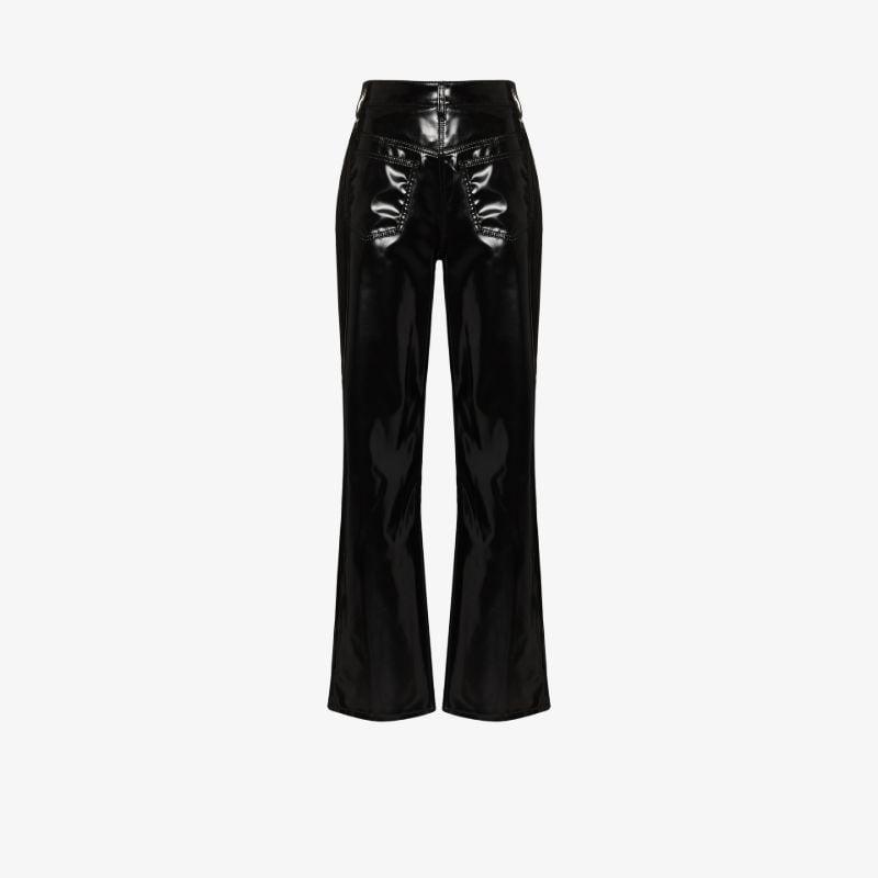Reverse Faux Leather Trousers