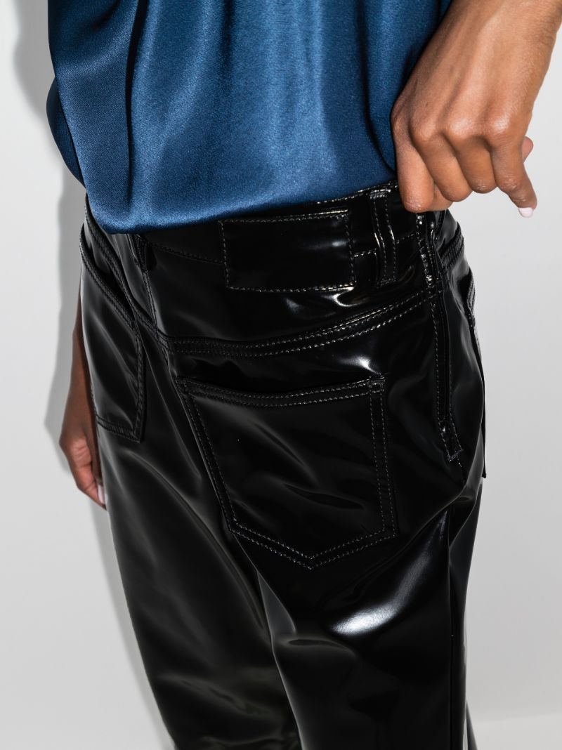 Reverse Faux Leather Trousers
