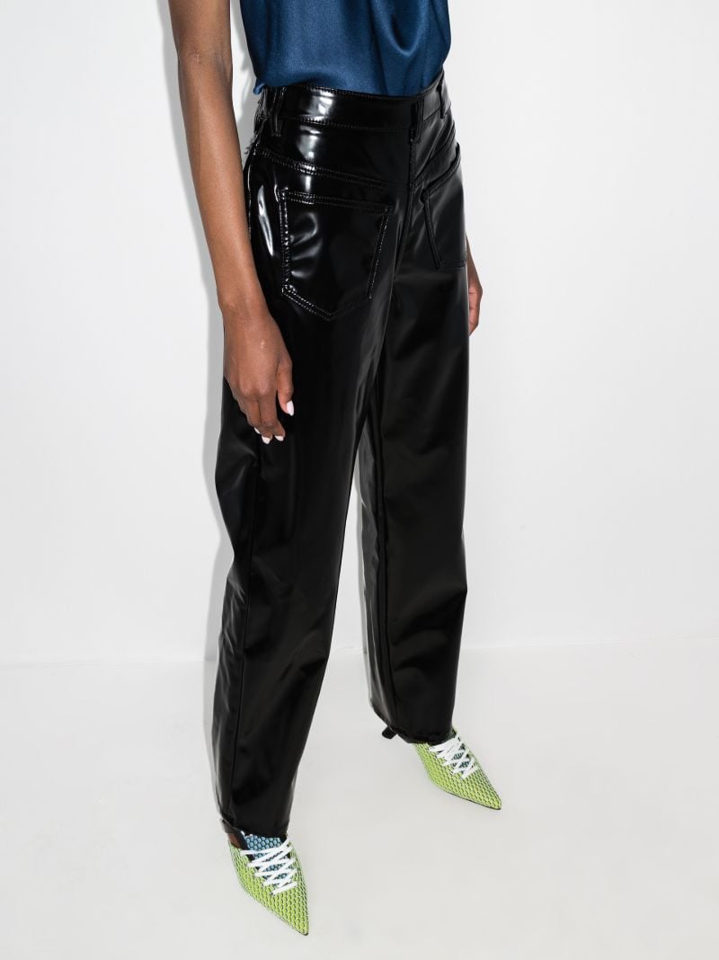Reverse Faux Leather Trousers