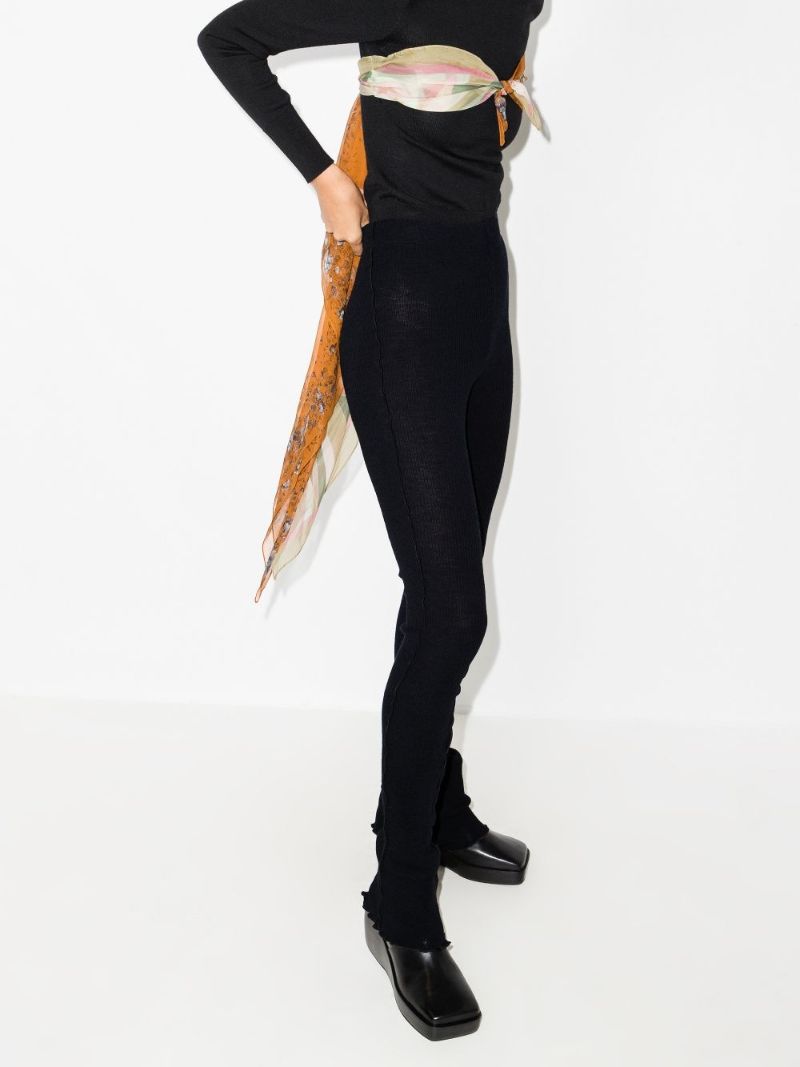 High-waist Ribbed Leggings