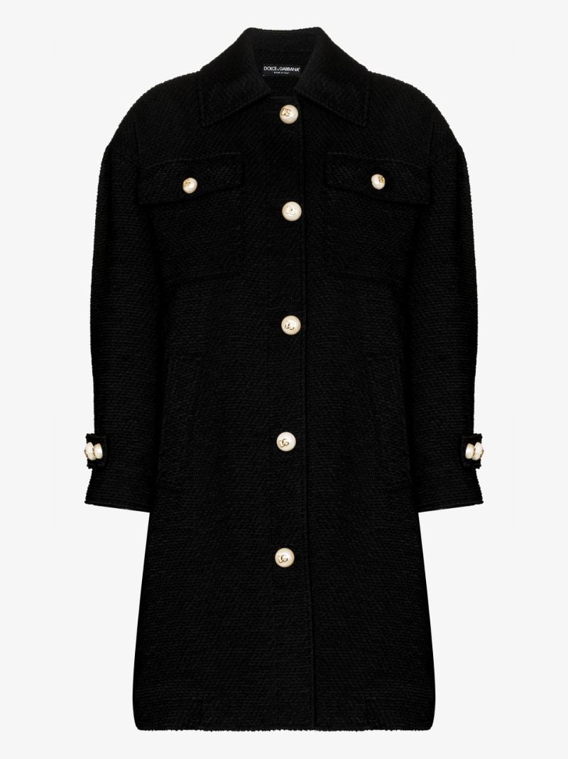 Dg Pearl Button BouclÃ_x0083_Â© Coat