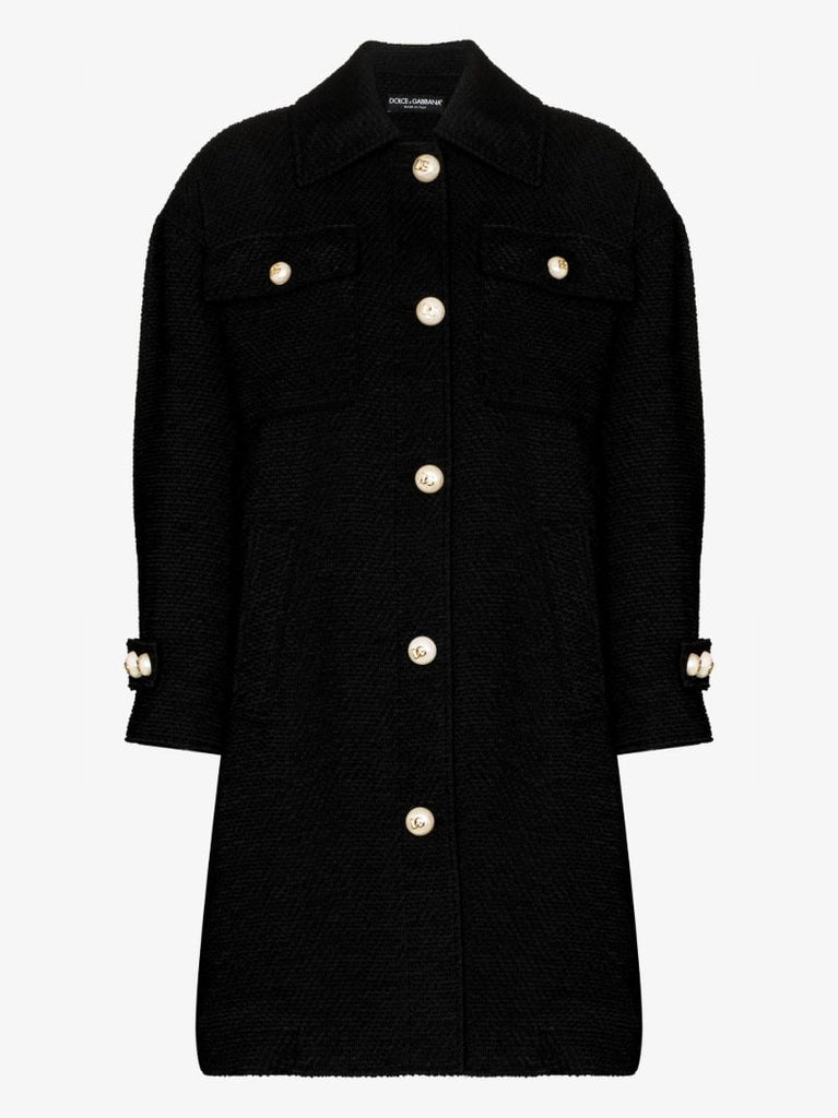 Dg Pearl Button BouclÃ_x0083_Â© Coat