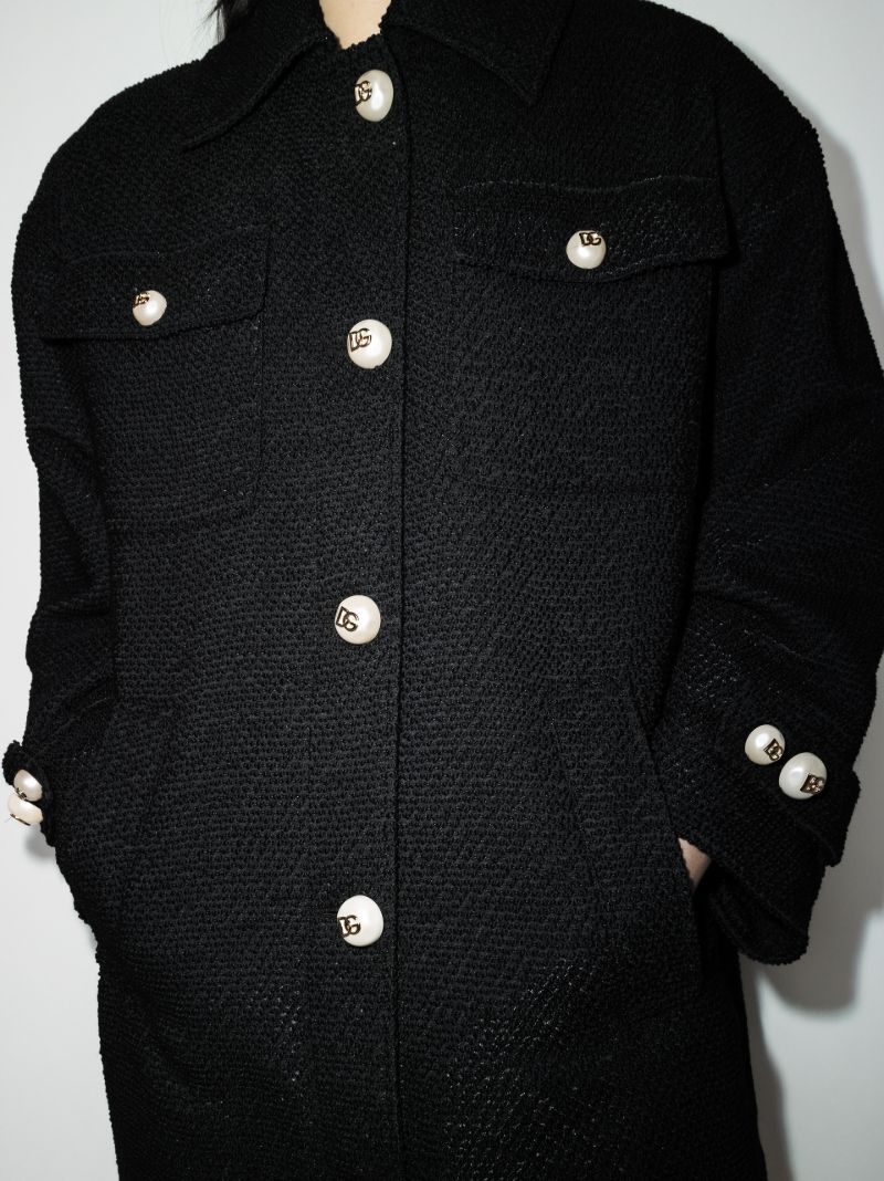 Dg Pearl Button BouclÃ_x0083_Â© Coat