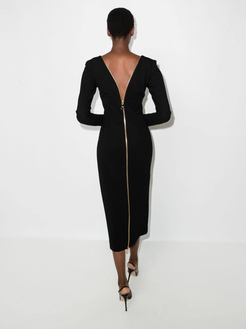 Zip-up Midi Dress