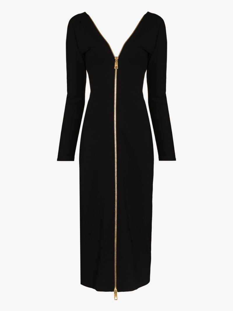 Zip-up Midi Dress