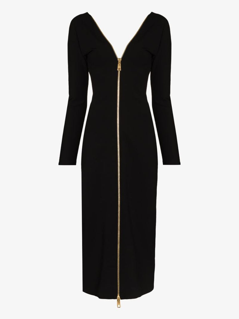 Zip-up Midi Dress