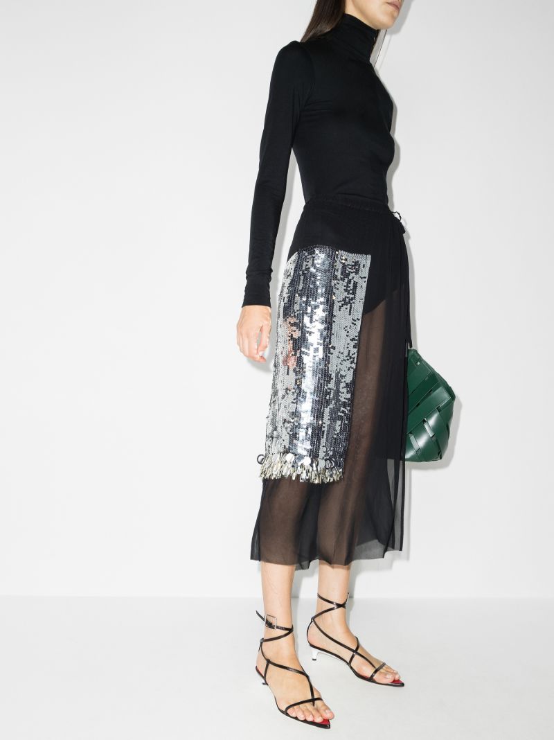 Syrine Sequinned Sheer Midi Skirt