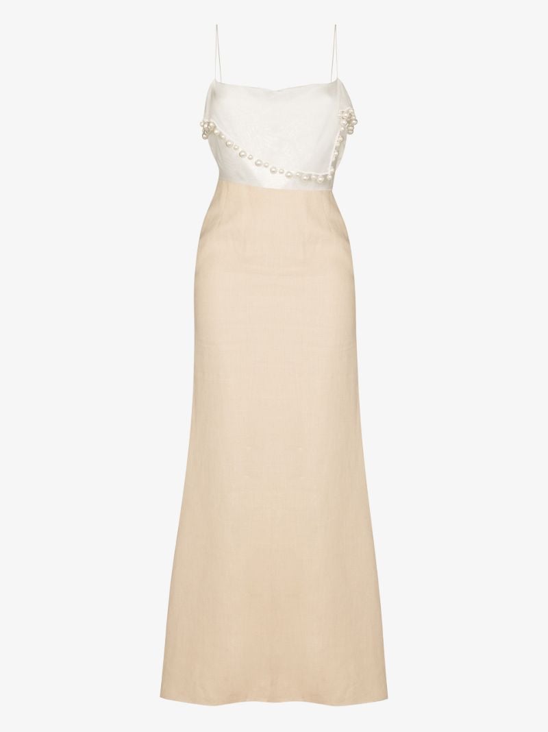 Bandana Pearl Trim Maxi Dress