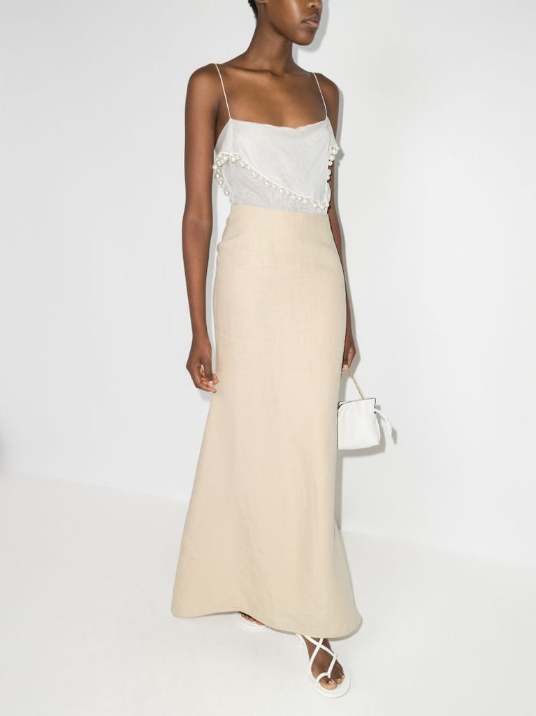 Bandana Pearl Trim Maxi Dress