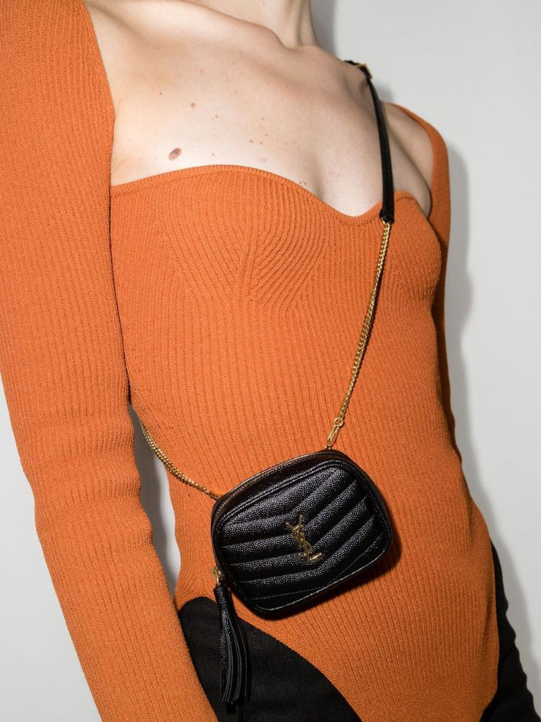Black Baby Lou Leather Cross Body Bag